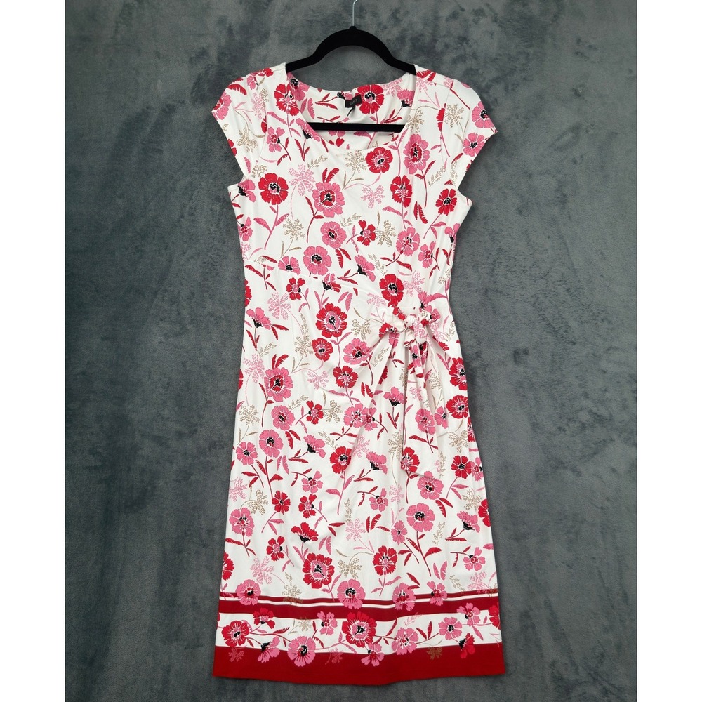 Talbots Dress Womens Size S Faux Wrap Romantic Feminine Floral Office Career